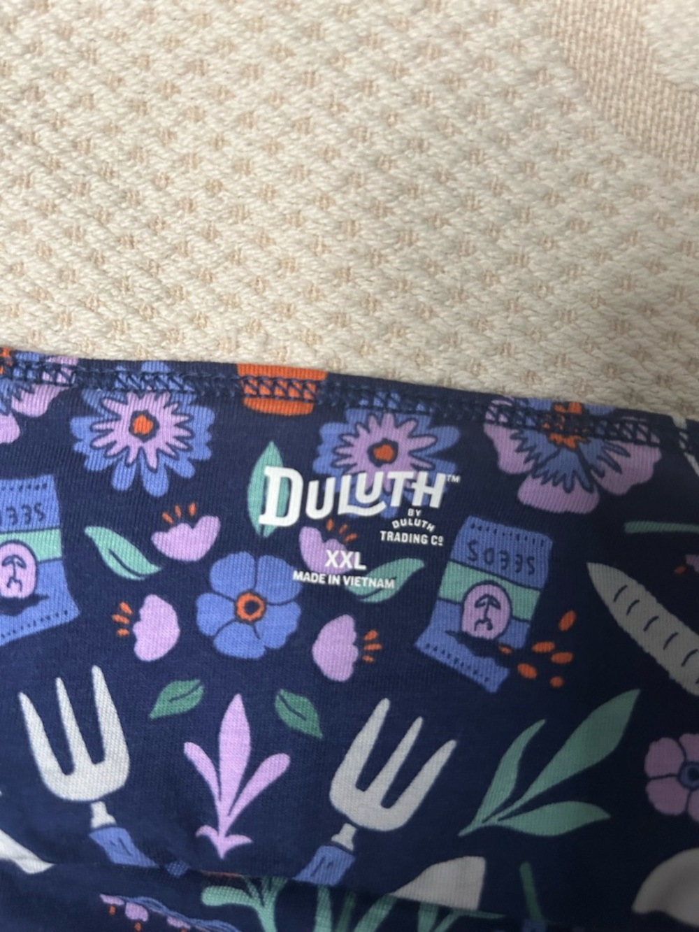 Duluth Trading Co Navy Garden Tools Print Wireless Bra - Picture 5 of 5